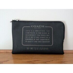 Coach Storypatch Black Leather Clutch Money Pouch Wallet No Strap Nice!